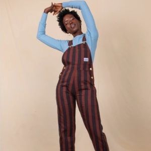 Big Bud Press Brown and Black Striped Overalls XS/XXS New In Bag